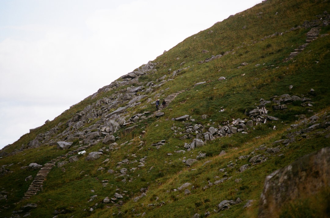 Mountainbiker klimt staand op de pedalen een helling op